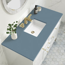 Load image into Gallery viewer, Chicago 48&quot; Single Vanity, Glossy White w/ 3CM Cala Blue Top James Martin Vanities