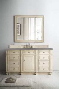 Bristol 60" Single Vanity, Vintage Vanilla, w/ 3 CM Grey Expo Quartz Top James Martin Vanities