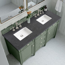 Load image into Gallery viewer, Brittany 60&quot; Double Vanity, Smokey Celadon w/ 3CM Charcoal Soapstone Top James Martin Vanities