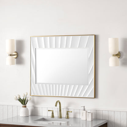 Soleil 36" Mirror, Matte White with Gold James Martin Vanities
