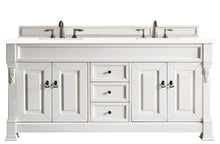 Load image into Gallery viewer, Brookfield 72&quot; Double Vanity, Bright White w/ 3 CM White Zeus Quartz Top James Martin Vanities