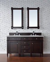 Load image into Gallery viewer, Brittany 60&quot; Burnished Mahogany Double Vanity w/ 3 CM Eternal Serena Quartz Top James Martin Vanities