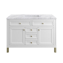 Load image into Gallery viewer, Chicago 48&quot; Single Vanity, Glossy White w/ 3CM Carrara Marble Top James Martin Vanities