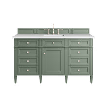 Load image into Gallery viewer, Brittany 60&quot; Single Vanity, Smokey Celadon w/ 3CM White Zeus Top James Martin Vanities