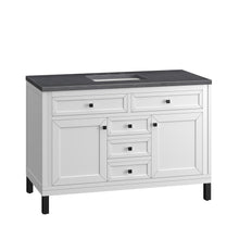 Load image into Gallery viewer, Bathroom Vanities Outlet Atlanta Renovate for LessChicago 48&quot; Single Vanity, Glossy White w/ 3CM Charcoal Soapstone Top