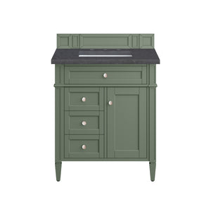 Brittany 30" Single Vanity, Smokey Celadon w/ 3CM Charcoal Soapstone Top James Martin Vanities