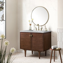 Load image into Gallery viewer, Bathroom Vanities Outlet Atlanta Renovate for LessAmberly 36&quot; Single Vanity, Mid-Century Walnut w/ 3CM Arctic Fall Top