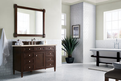 Brittany 48" Burnished Mahogany Single Vanity w/ 3 CM Eternal Marfil Quartz Top James Martin Vanities
