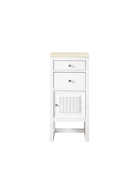 Athens 15" Cabinet w/ Drawers & Door, Glossy White w/ 3 CM Eternal Marfil Top James Martin Vanities