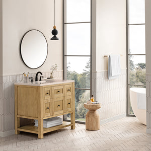 Breckenridge 36" Single Vanity, Light Natural Oak w/ 3CM Eternal Marfil Top James Martin Vanities