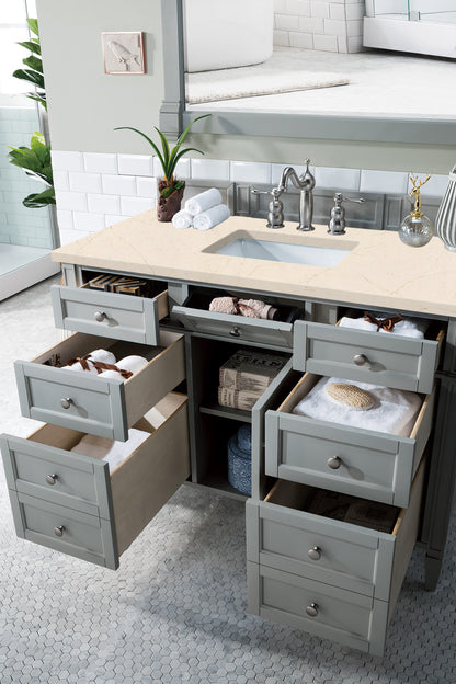 Brittany 48" Urban Gray Single Vanity w/ 3 CM Eternal Marfil Quartz Top James Martin Vanities
