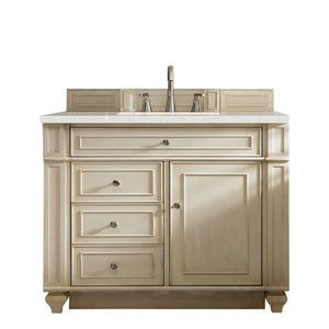 Bristol 36" Single Vanity, Vintage Vanilla, w/ 3 CM Eternal Serena Quartz Top James Martin Vanities