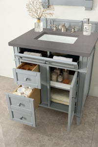 Bathroom Vanities Outlet Atlanta Renovate for LessBrittany 30" Single Vanity, Urban Gray, w/ 3 CM Grey Expo Quartz Top