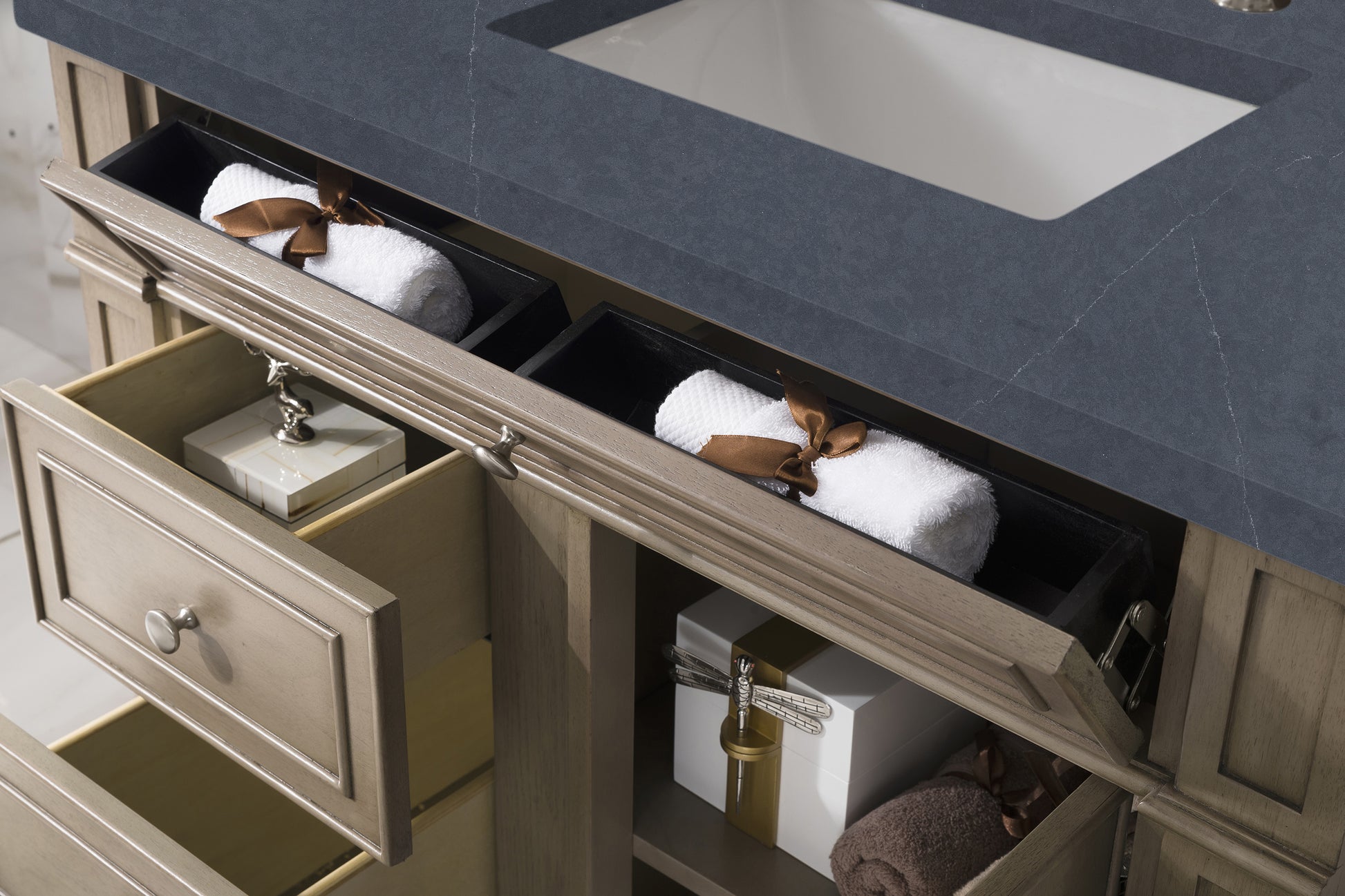 Bathroom Vanities Outlet Atlanta Renovate for LessBristol 36" Single Vanity, Whitewashed Walnut, w/ 3 CM Charcoal Soapstone Quartz Top