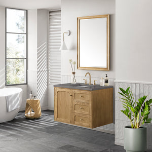 Bathroom Vanities Outlet Atlanta Renovate for LessLaurent 36" Single Vanity, Light Natural Oak w/ 3CM Grey Expo Top