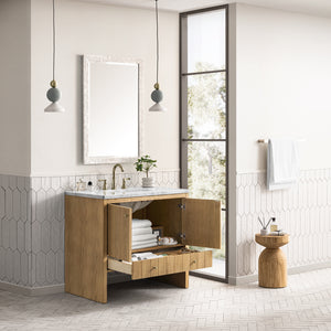 Bathroom Vanities Outlet Atlanta Renovate for LessHudson 36" Single Vanity, Light Natural Oak w/ 3CM Arctic Fall Top