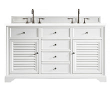 Load image into Gallery viewer, Savannah 60&quot; Double Vanity Cabinet, Bright White, w/ 3 CM White Zeus Quartz Top James Martin Vanities