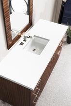Load image into Gallery viewer, Metropolitan 60&quot; Single Vanity, American Walnut, w/ 3 CM White Zeus Quartz Top James Martin Vanities