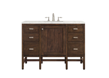 Addison 48" Single Vanity Cabinet, Mid Century Acacia, w/ 3 CM Eternal Jasmine Pearl Quartz Top James Martin Vanities