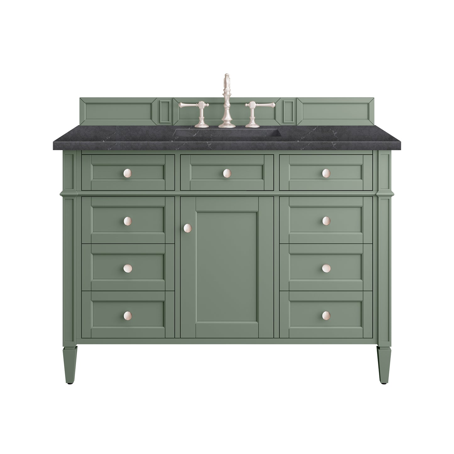 Brittany 48" Single Vanity, Smokey Celadon w/ 3CM Charcoal Soapstone Top James Martin Vanities