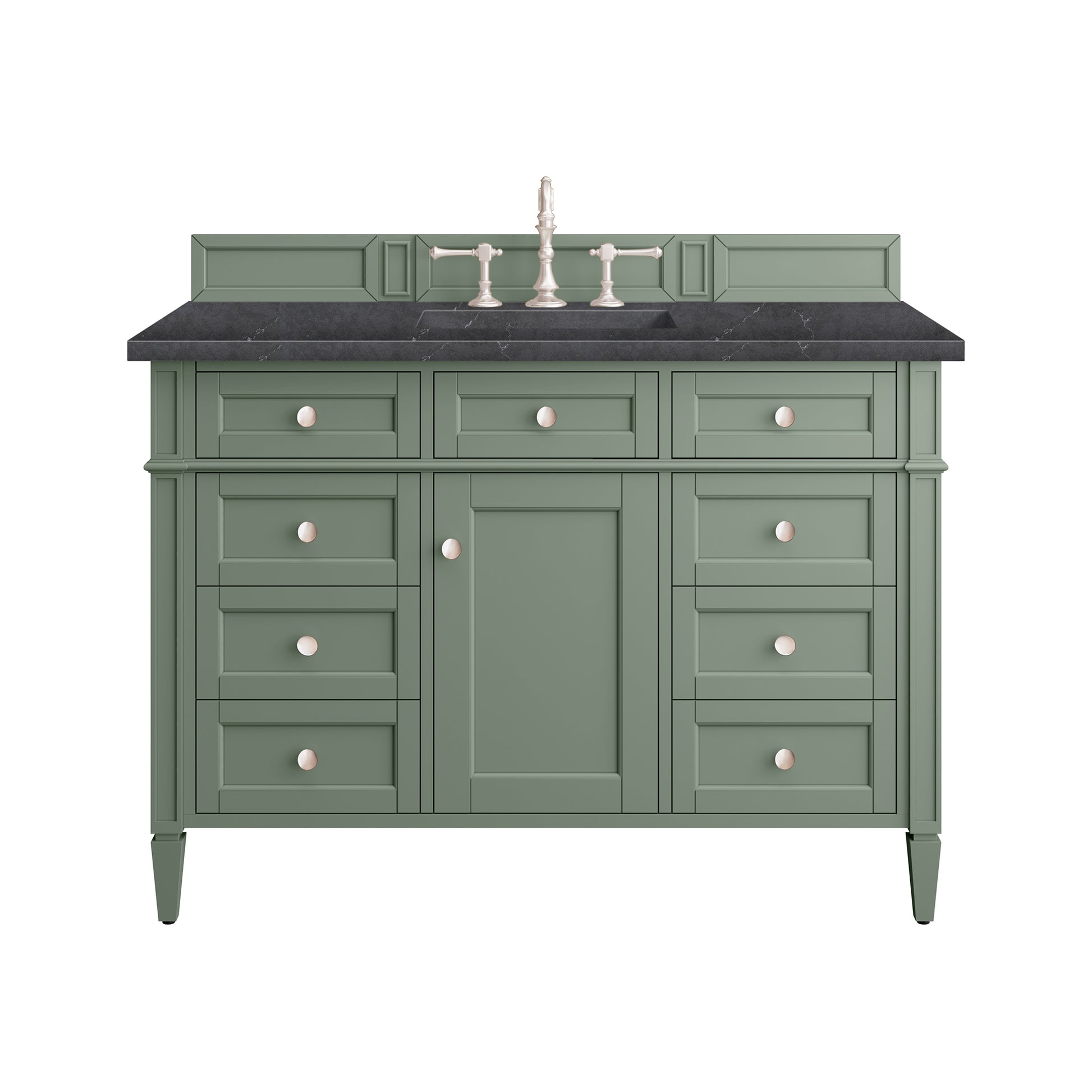Brittany 48" Single Vanity, Smokey Celadon w/ 3CM Charcoal Soapstone Top James Martin Vanities