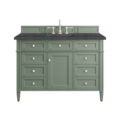 Brittany 48" Single Vanity, Smokey Celadon w/ 3CM Charcoal Soapstone Top James Martin Vanities