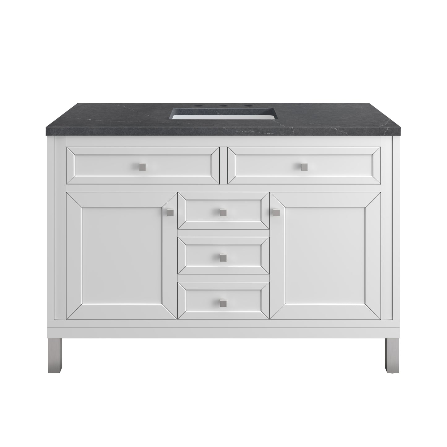 Part: Chicago Knobs and Legs Set for V48"  in Brushed Nickel James Martin Vanities