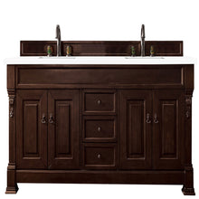 Load image into Gallery viewer, Brookfield 72&quot; Double Vanity, Burnished Mahogany w/ 3 CM White Zeus Quartz Top James Martin Vanities