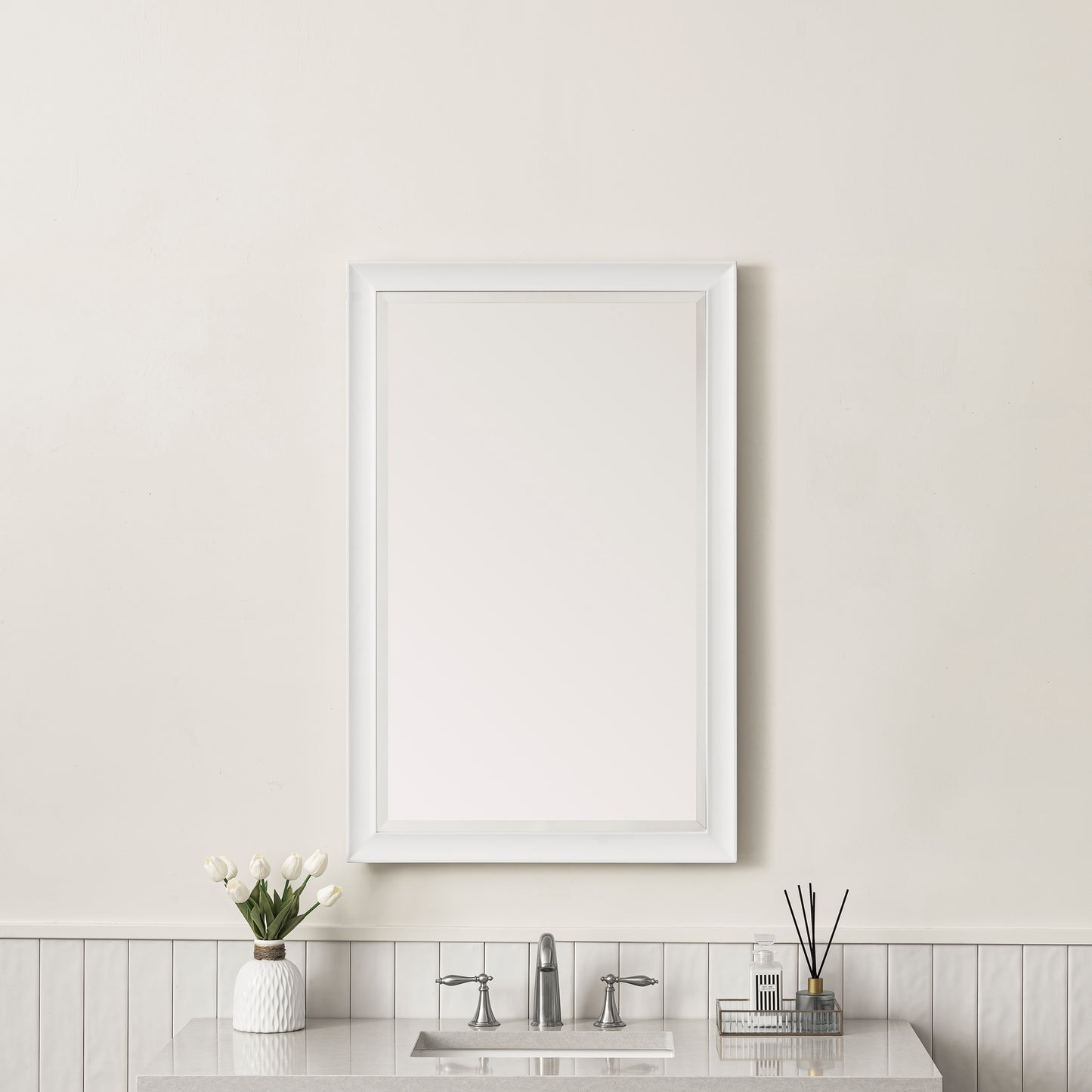 Glenbrooke 26" Mirror, Bright White James Martin Vanities