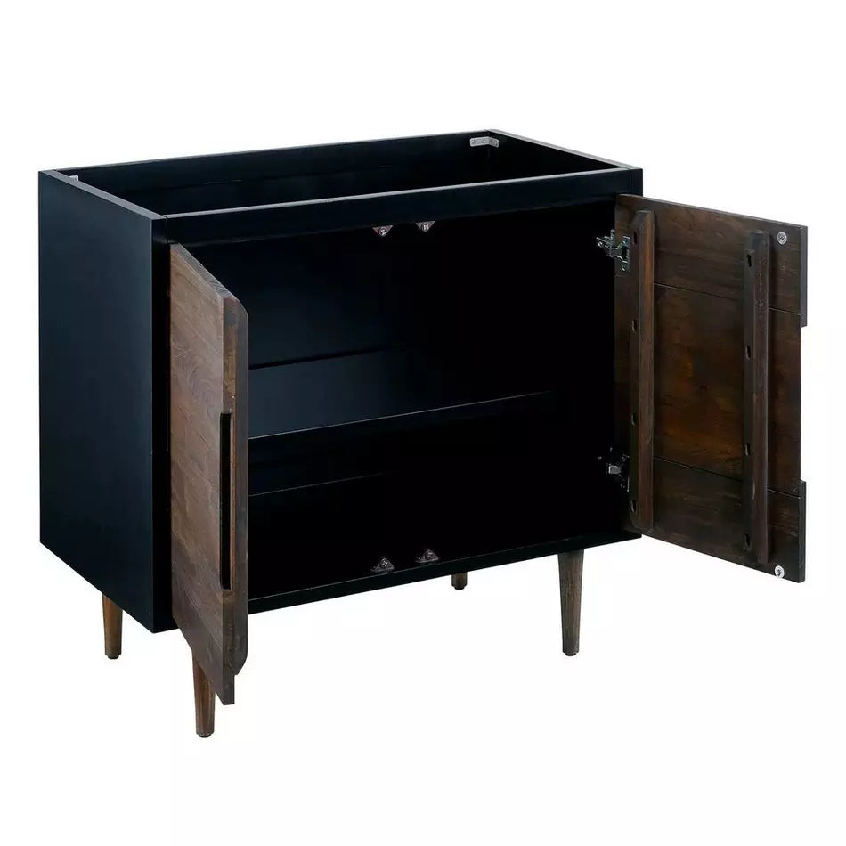 36" Bivins Java/Black Vanity Base -All Wood- Signature Hardware