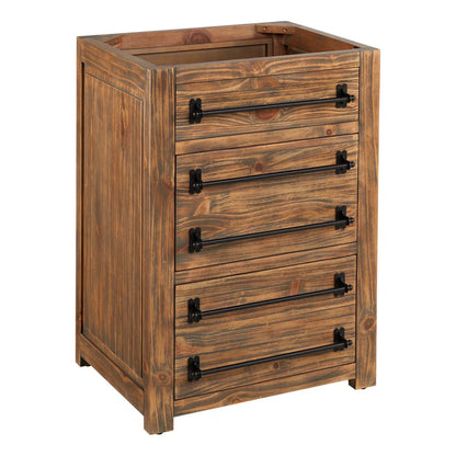 24" Maysville Vanity Base in Gray Wash -All Wood- Signature Hardware