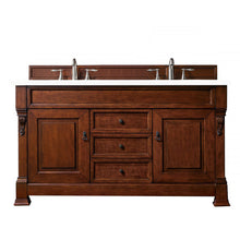 Load image into Gallery viewer, Brookfield 60&quot; Double Vanity, Warm Cherry w/ 3 CM White Zeus Quartz Top James Martin Vanities