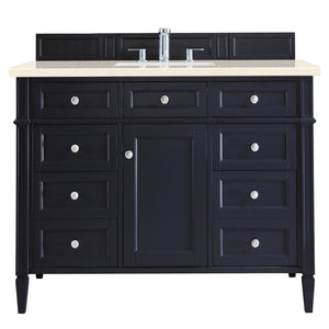 Brittany 48" Victory Blue Single Vanity w/ 3 CM Eternal Marfil Quartz Top James Martin Vanities