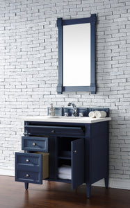 Bathroom Vanities Outlet Atlanta Renovate for LessBrittany 36" Victory Blue Single Vanity w/ 3 CM White Zeus Quartz Top