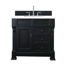 Load image into Gallery viewer, Brookfield 36&quot; Single Vanity, Antique Black w/ 3 CM White Zeus Quartz Top James Martin Vanities