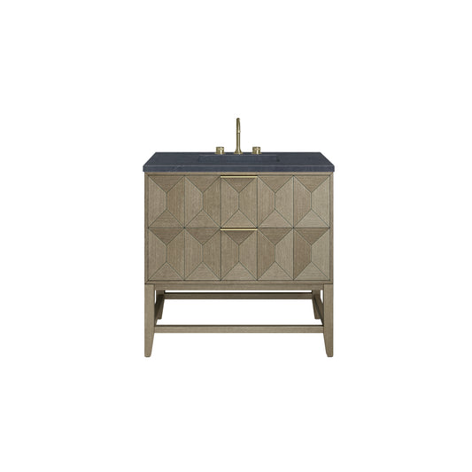 Emmeline 36" Single Vanity, Pebble Oak w/ 3CM Charcoal Soapstone Top James Martin Vanities