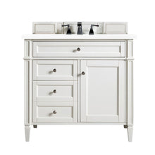 Load image into Gallery viewer, Brittany 36&quot; Bright White Single Vanity w/ 3 CM White Zeus Quartz Top James Martin Vanities