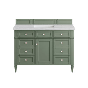 Brittany 48" Single Vanity, Smokey Celadon w/ 3CM Arctic Fall Top James Martin Vanities