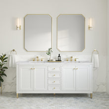 Load image into Gallery viewer, Chicago 72&quot; Double Vanity, Glossy White w/ 3CM Ethereal Noctis Top James Martin Vanities