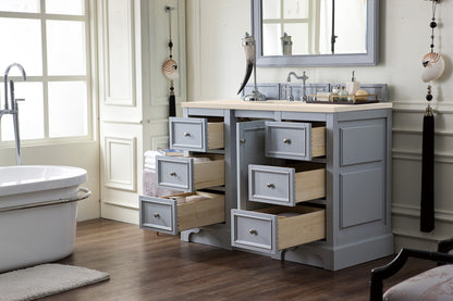 Bathroom Vanities Outlet Atlanta Renovate for LessDe Soto 48" Single Vanity, Silver Gray w/ 3 CM Eternal Marfil Quartz Top