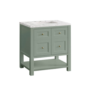 Bathroom Vanities Outlet Atlanta Renovate for LessBreckenridge 30" Single Vanity, Smokey Celadon w/ 3CM Eternal Jasmine Pearl Top