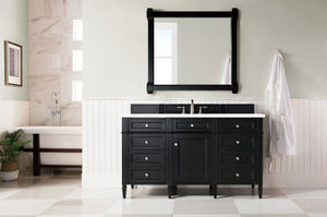 Brittany 60" Single Vanity, Black Onyx w/ 3 CM White Zeus Quartz Top James Martin Vanities