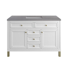 Load image into Gallery viewer, Chicago 48&quot; Single Vanity, Glossy White w/ 3CM Grey Expo Top James Martin Vanities