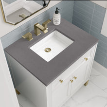 Load image into Gallery viewer, Chicago 30&quot; Single Vanity, Glossy White w/ 3CM Grey Expo Top James Martin Vanities