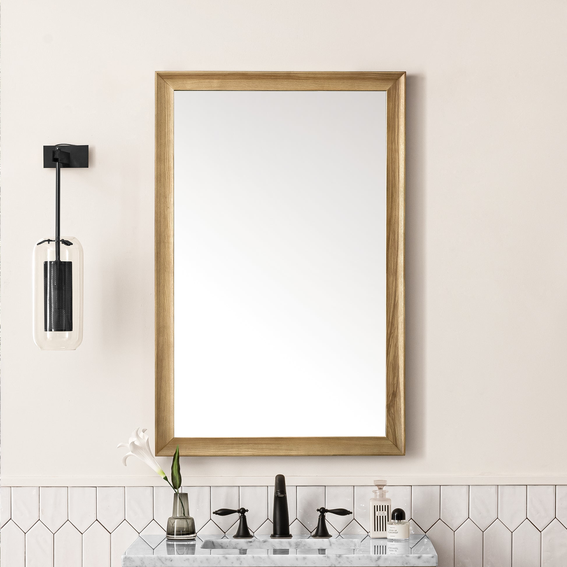 Glenbrooke 26" Mirror, Light Natural Oak James Martin Vanities
