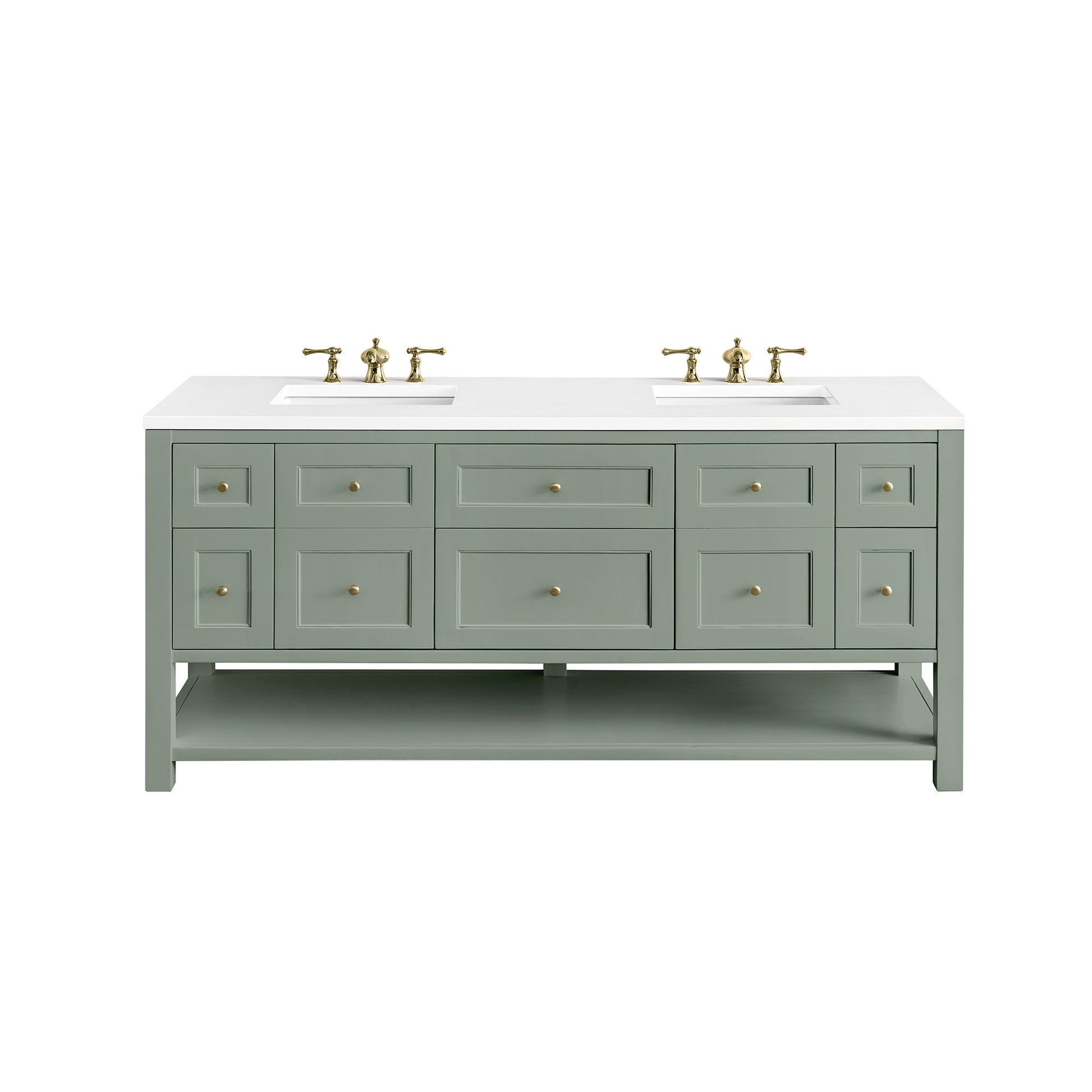 Breckenridge 72" Double Vanity, Smokey Celadon James Martin Vanities