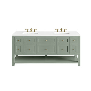 Breckenridge 72" Double Vanity, Smokey Celadon James Martin Vanities