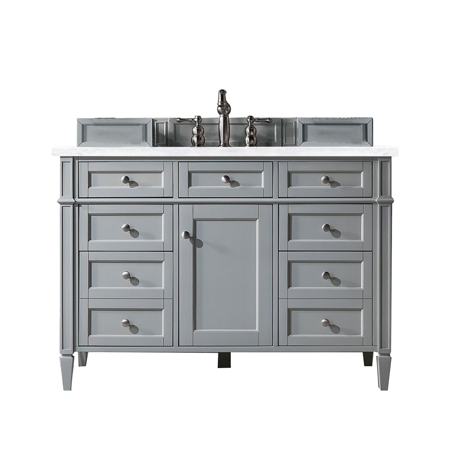 Brittany 48" Urban Gray Single Vanity w/ 3 CM Arctic Fall Solid Surface Top James Martin Vanities