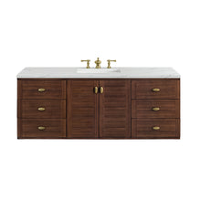 Load image into Gallery viewer, Amberly 60&quot; Single Vanity, Mid-Century Walnut w/ 3CM Ethereal Noctis Top James Martin Vanities