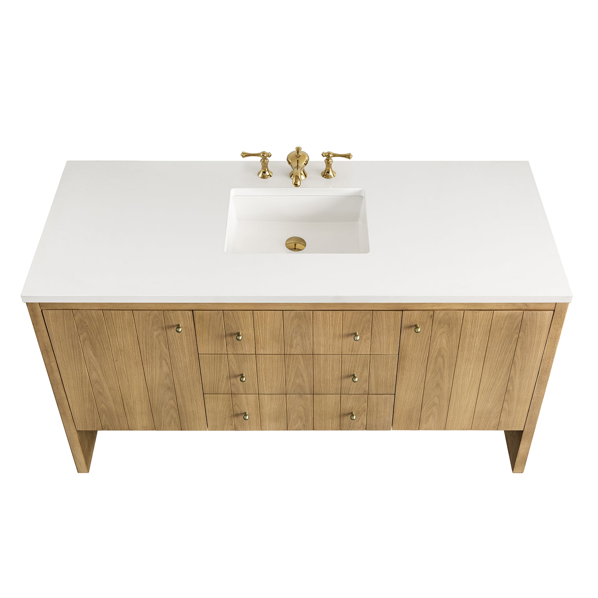 Hudson 60" Single Vanity, Light Natural Oak James Martin Vanities